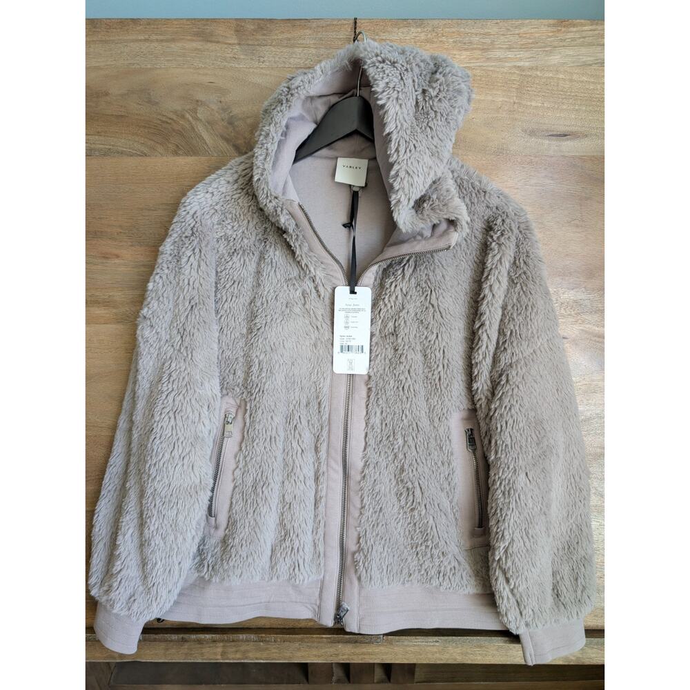 NWT Varley Teddy Fleece Dylan Jacket Womens XS Sate Super Soft Textured VAR01093